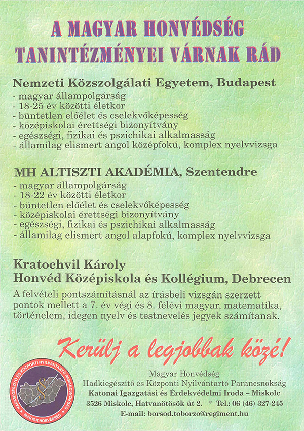 Magyar Honvédségi felhívás