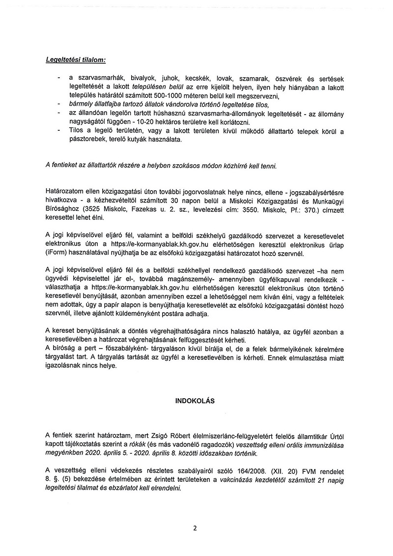 legeltetesi tilalom Page 1