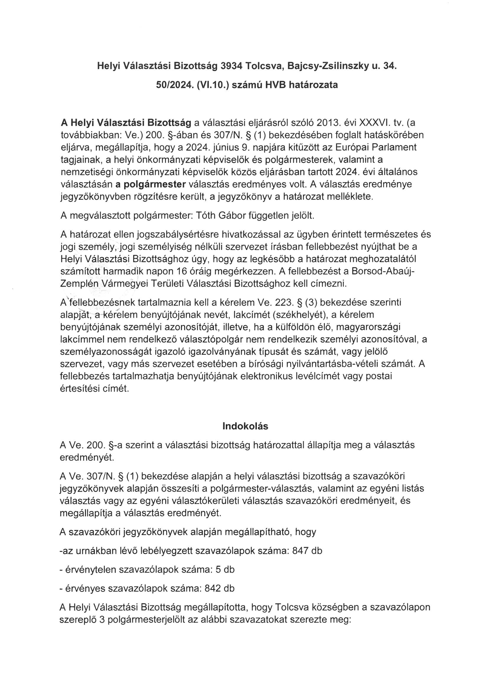 eredmeny tolcsva polgarmester page 1