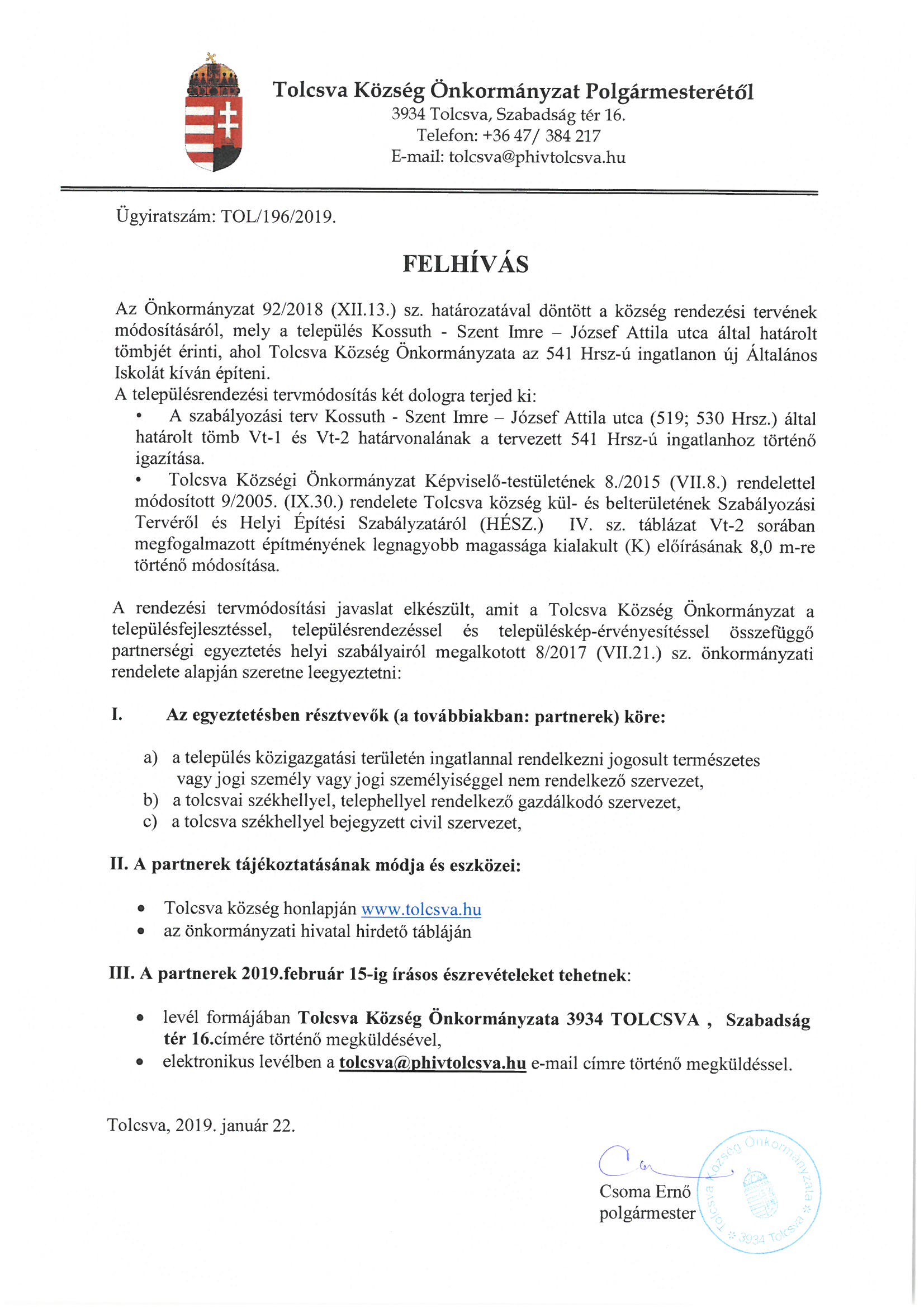 felhivas