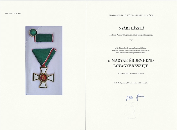 Nyári László kiüntetés